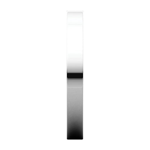 18k White Gold 2.5mm Flat Band, Size 5