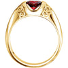 14k Yellow Gold Men's Mozambique Garnet Ring, Size 11