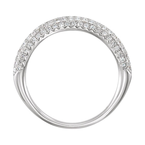 14k White Gold 3/8 CTW Diamond Pavé Ring, Size 7