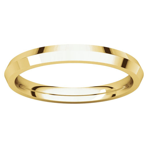 14k Yellow Gold 2.5mm Knife Edge Comfort Fit Band, Size 7
