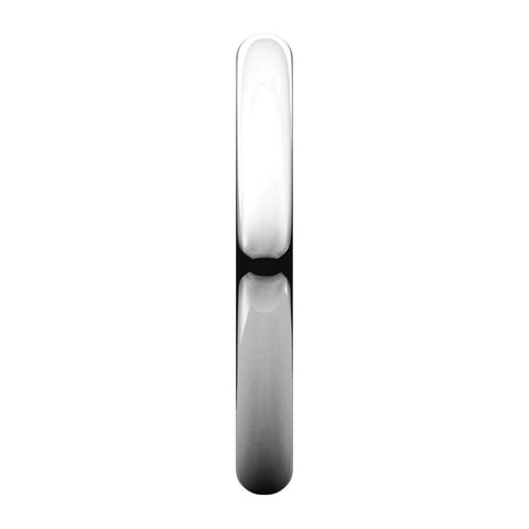Platinum 2.5mm Half Round Band, Size 7.5
