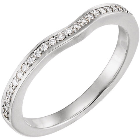 14k White Gold 1/8 CTW Diamond Band, Size 7