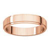 14k Rose Gold 4mm Flat Edge Band, Size 9