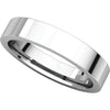 14k White Gold 4mm Flat Comfort Fit Band, Size 8.5