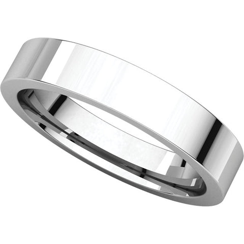 Continuum Sterling Silver 4mm Flat Comfort Fit Band, Size 7.5