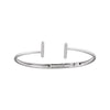 14k White Gold 1/6 ctw. Diamond Bar Hinged Cuff 6 3/4-inch Bracelet