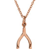 Wishbone 18-Inch Necklace in 14K Rose Gold