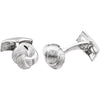 Knot Cuff Links in 14K White Gold