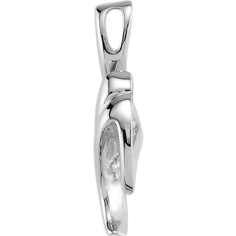 14k White Gold Freeform Pendant