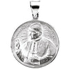 20.75x20.75 mm Hollow Pope John Paul Medal in 14K White Gold