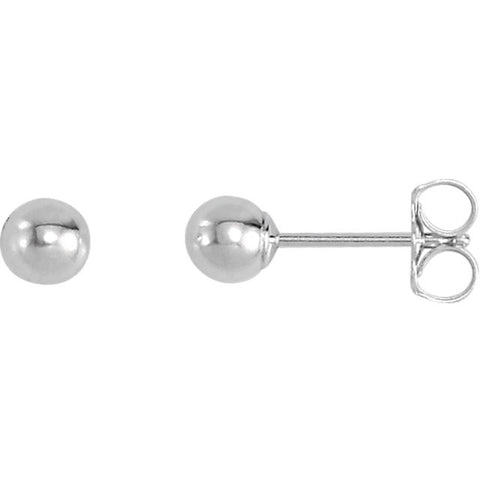Sterling Silver Bright Finish Ball Earrings