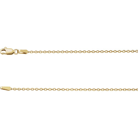 14k Yellow Gold 1.4mm Diamond-Cut Cable 24" Chain
