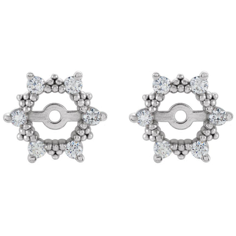 14k White Gold Diamond Earring Jacket