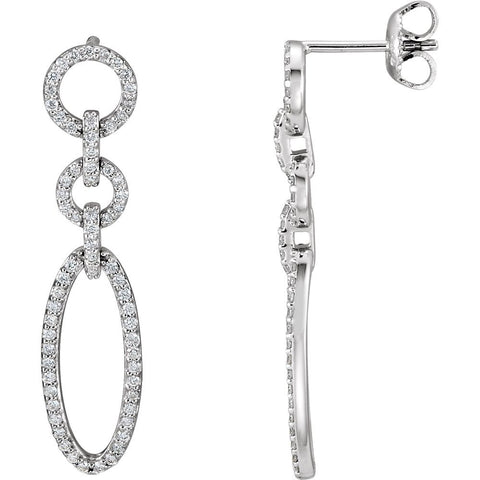 14k White Gold Diamond Earrings