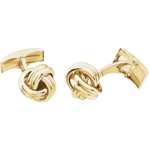 14k Yellow Gold Knot Cuff Links