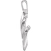 14k White Gold Freeform Pendant Mounting