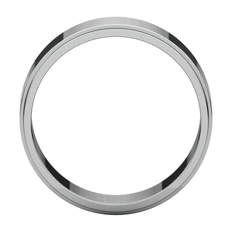 14k White Gold 7mm Flat Edge Band, Size 7