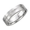 14K White Gold 6mm Grooved Band Size 10