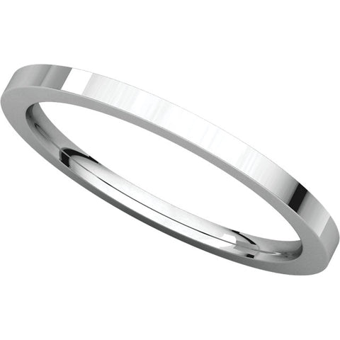 14k White Gold 1.5mm Flat Comfort Fit Band, Size 6
