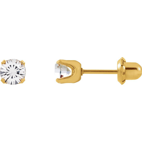 Crystal Inverness Piercing Earrings in 24k Gold Plated Stainless Steel