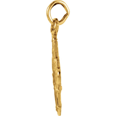 14k Yellow Gold 12x12mm Four-Way Cross Medal