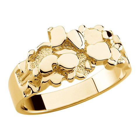 14k Yellow Gold Nugget Ring Mounting, Size 11