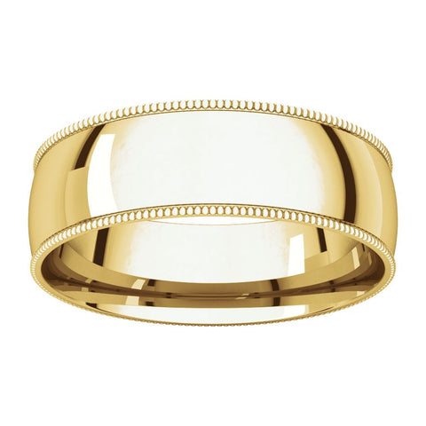 10k Yellow Gold 6mm Light Comfort Fit Milgrain Band , Size 11