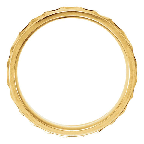 14k Yellow Gold 6.75mm Grooved Design Band Size 10