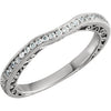 14k White Gold 1/8 ctw. Diamond Design Engraved Band, Size 6