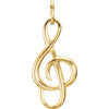20x10 mm Musical Note Charm in 14K Yellow Gold