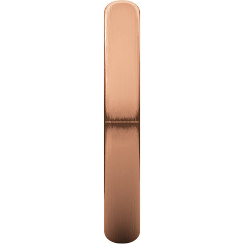 14k Rose Gold 3mm Half Round Band , Size 4