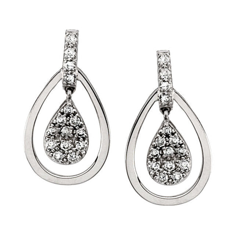 14k White Gold 1/4 CTW Diamond Earrings