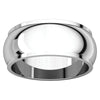 14k White Gold 8mm Half Round Edge Band, Size 10