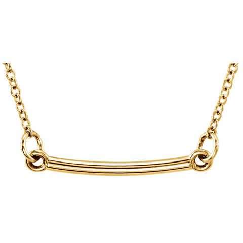 18k Yellow Gold Vermeil Tiny Posh Bar 16-18" Necklace