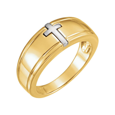 Two-Tone Cross Ring, Size 7