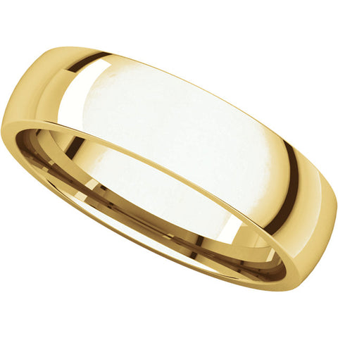 18k Yellow Gold 5mm Light Comfort Fit Band, Size 7