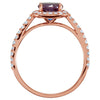 14k Rose Gold 6.5mm Round 3/8 CTW Diamond Semi-set Engagement Ring , Size 7