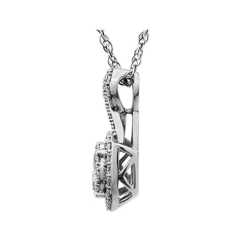 14k White Gold 3/4 CTW Halo-Style Diamond 18" Necklace