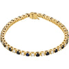 14K Yellow Gold Blue Sapphire & 2 3/8 CTW Diamond Bracelet