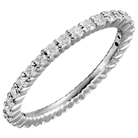 Platinum 1/2 CTW Diamond Eternity Band Size 6.5