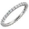 1/2 CTTW Round Diamond Eternity Wedding Band Ring in 14k White Gold (Size 6.5 )