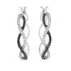 14k White Gold 1/2 CTW Black & White Diamond Hoop Earrings