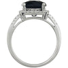 14k White Gold Onyx & .03 CTW Diamond Ring , Size 7