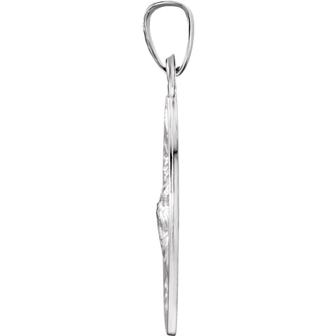 14k White Gold 18.25mm Round St. Jude Thaddeus Medal