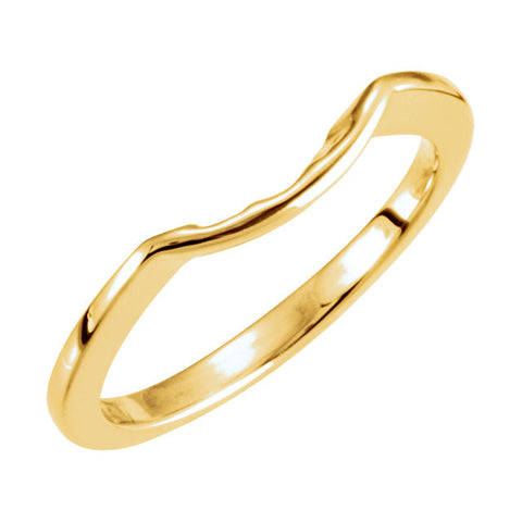 18k Yellow Gold Band for 6.5mm Engagement Ring, Size 6