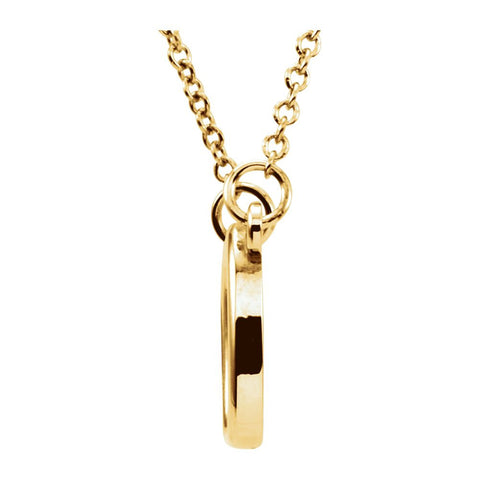 14k Yellow Gold Soft Rectangle 16" Necklace