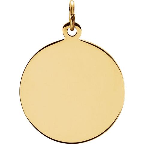 14k Yellow Gold 18mm Round Holy Trinity Medal