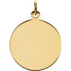 14k Yellow Gold 18mm Round Holy Trinity Medal