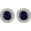 14k White Gold Blue Sapphire "September" Birthstone Earrings