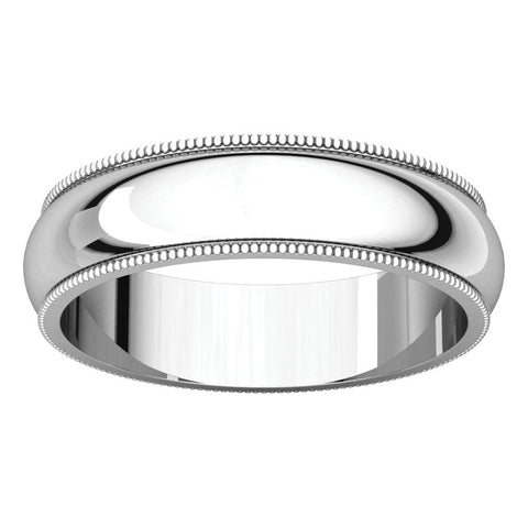 Sterling Silver 5mm Milgrain Band, Size 11